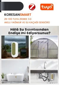 ZR100 Tuya Zigbee Akıllı Yağmur ve Su Kaçağı Sensörü