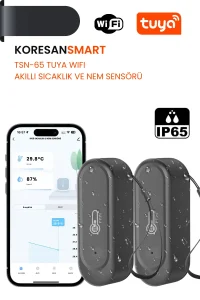 TSN-65 Tuya WiFi ve Zigbee Akıllı Sıcaklık ve Nem Sensörü IP65