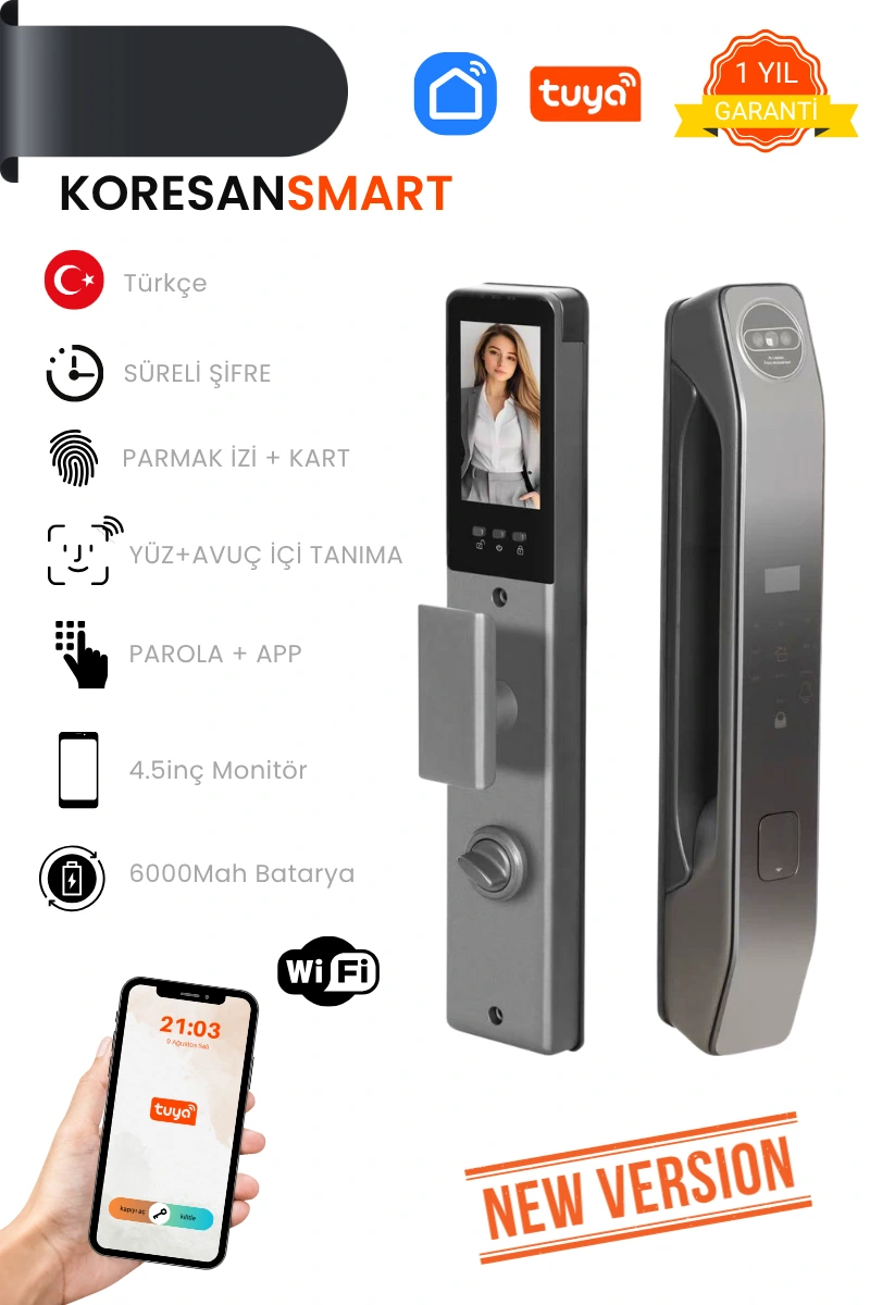 ak3+ akıllı çelik kapı kilidi tuya ak3+ tuya wifi akıllı çelik kapı kilidi