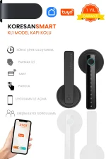 KL1 Parmak izi, Şifreli ve Tuya Uygulamalı Ofis ve Ahşap Kapılar için Akıllı Kapı Kilidi - Smart Koresan