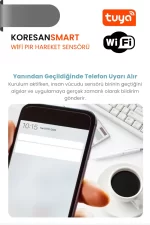 Tuya WiFi PIR hareket sensörü telefon bildirimi özelliğiyle anlık uyarı verir