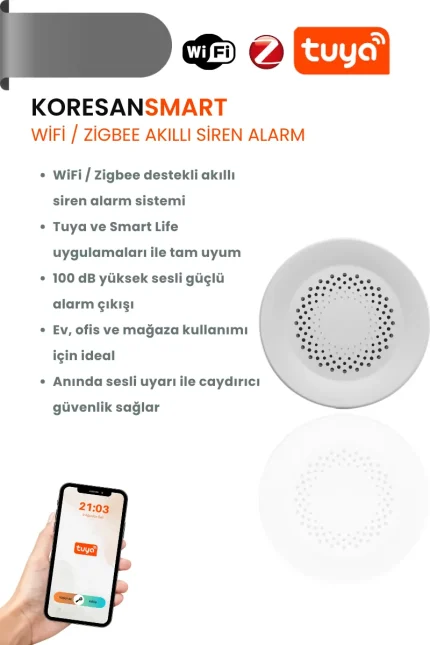 Tuya Wifi Zigbee Akıllı Siren Alarm - Smart Koresan