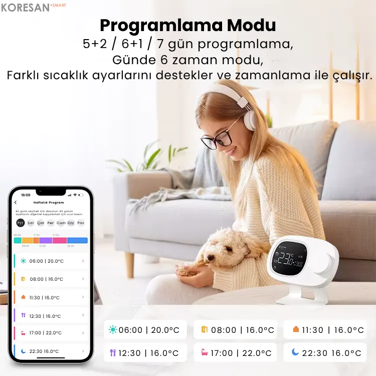 Tuya Wifi Kablosuz Kombi Termostatı Programlama Modu