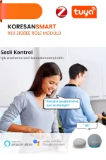 Mini İkili Zigbee Tuya Röle Anahtar Modülü + RF Alıcılı - Smart Koresan