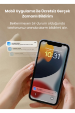 Tuya duman dedektörü mobil uygulama ile telefon bildirim ekranında uyarı gösteriyor.