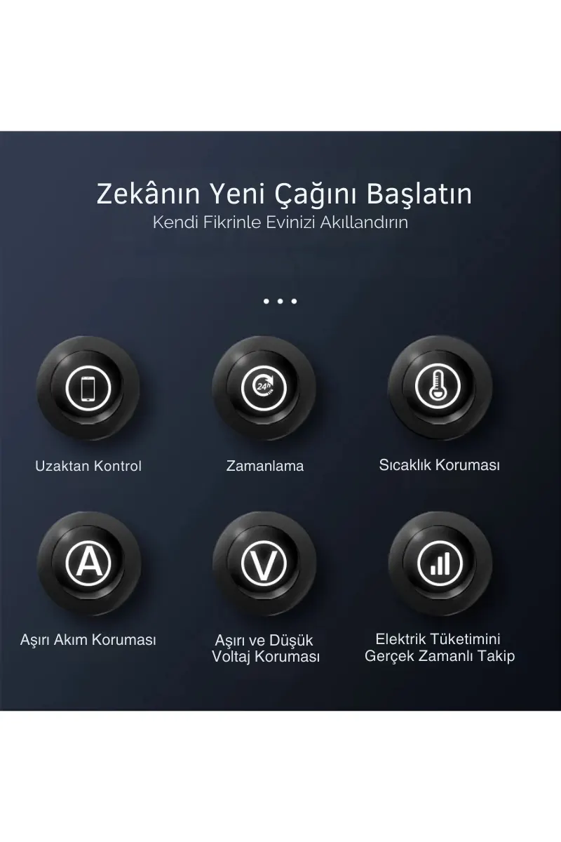 Tuya akıllı sistem: uzaktan kontrol, zamanlama, sıcaklık ve voltaj korumalı akıllı enerji takibi