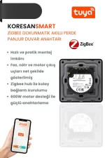 Zigbee Dokunmatik Akıllı Perde Panjur Duvar Anahtarı