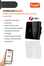 Zigbee İkili Dokunmatik Akıllı Duvar Anahtarı uzaktan kontrol
