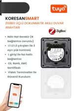 Zigbee Üçlü Dokunmatik Akıllı Duvar Anahtarı arka bağlantı