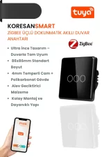Zigbee Üçlü Dokunmatik Akıllı Duvar Anahtarı yan görünüm