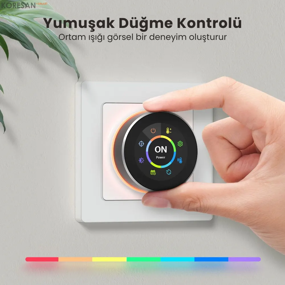 WiFi Knob Akıllı Termostat – yumuşak düğme ve ortam ışığı