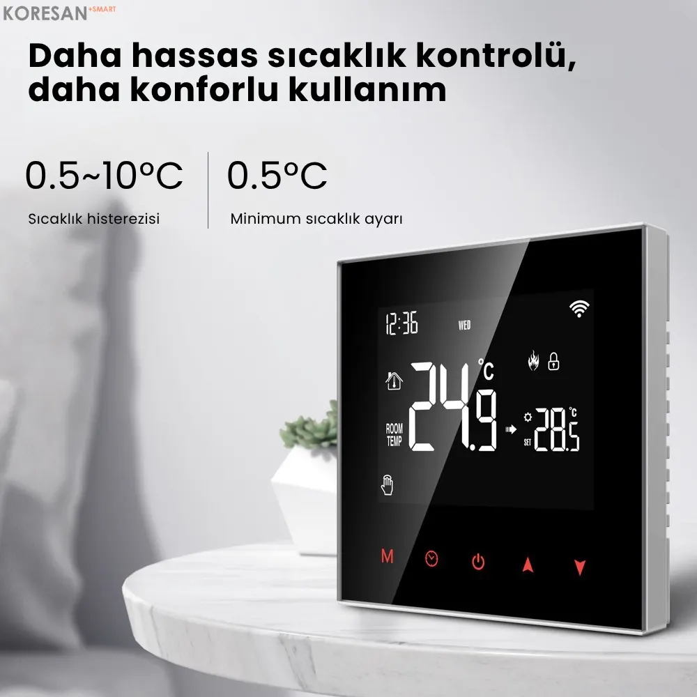 Zigbee Akıllı Kombi Termostatı – Dokunmatik Oda Sıcaklık Kontrolü