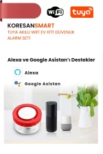 Tuya Akıllı Wifi Ev Kiti Güvenlik Alarm Seti Alexa ve Google Asistan Uyumlu