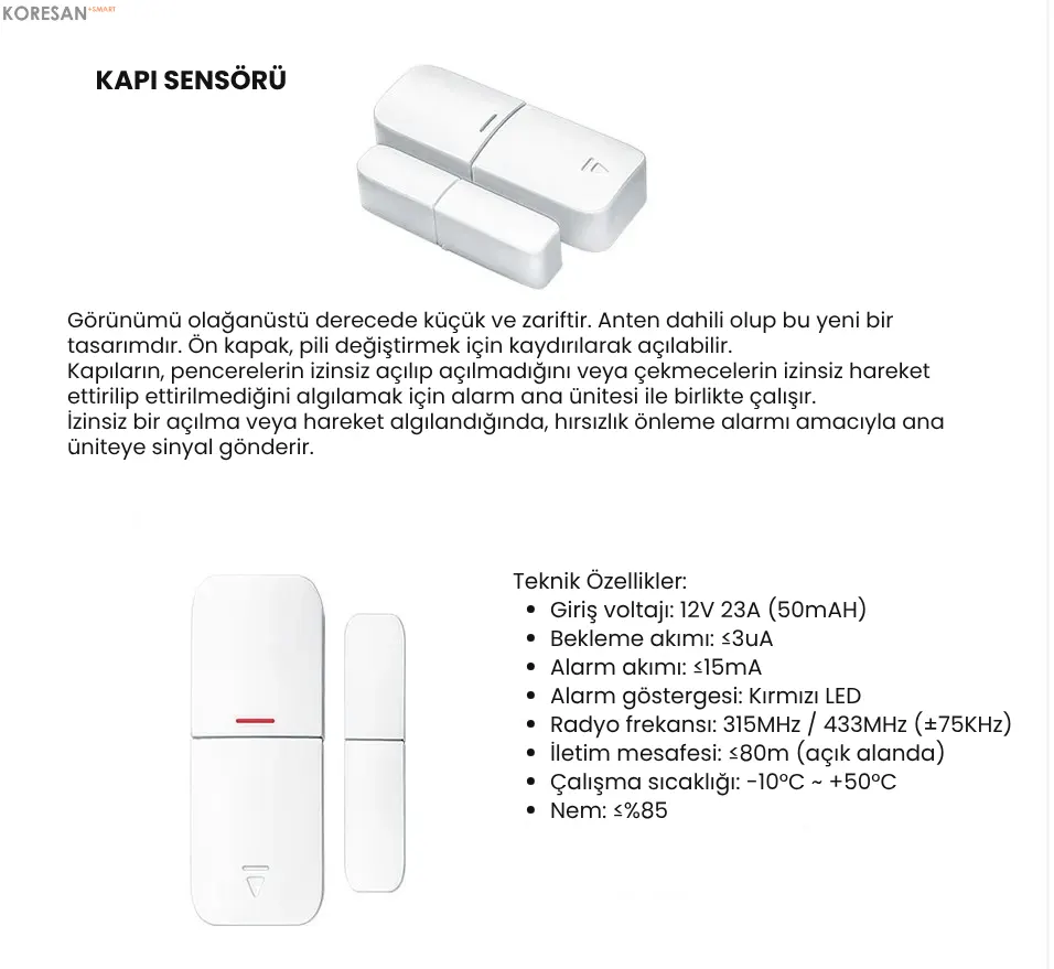 Tuya Akıllı Wifi Ev Kiti Güvenlik Alarm Seti