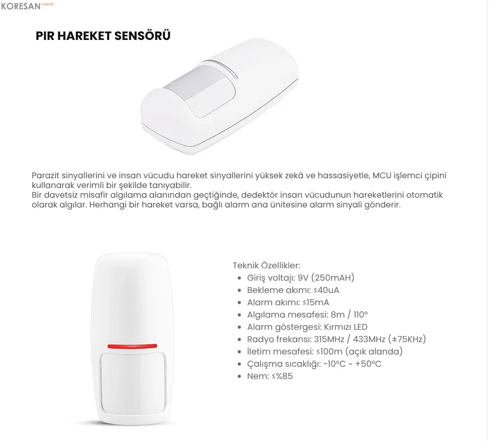 Tuya Akıllı Wifi Ev Kiti Güvenlik Alarm Seti