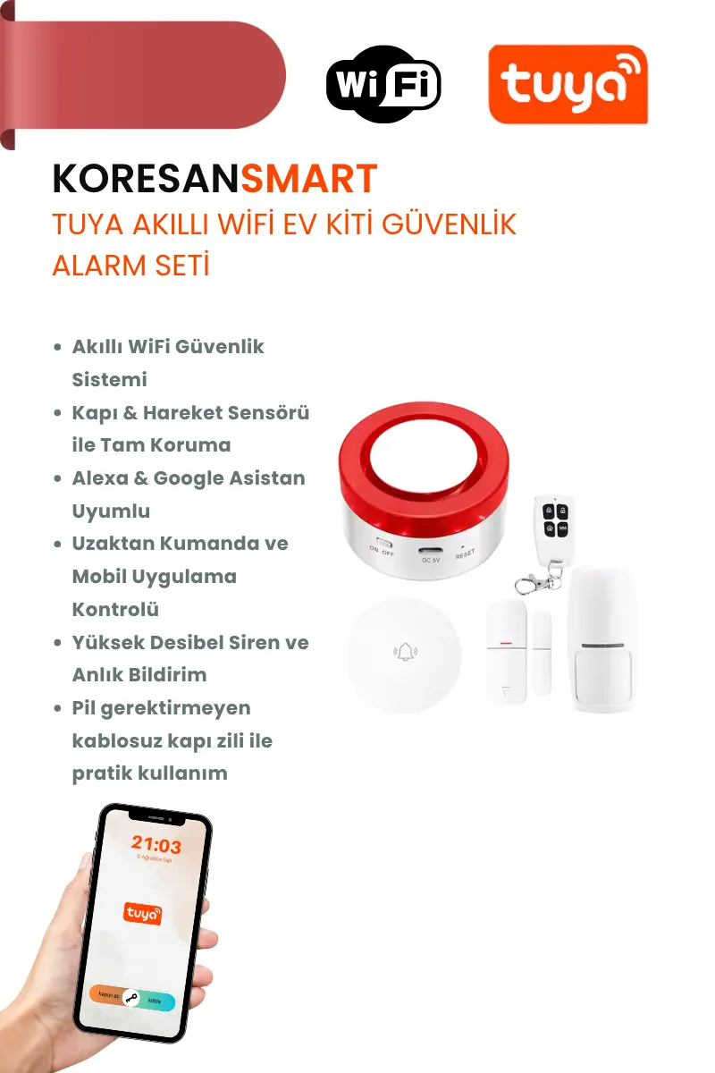 Tuya Akıllı Wifi Ev Kiti Güvenlik Alarm Seti Tanıtım Tuya Akıllı Wifi Ev Kiti Güvenlik Alarm Seti Tanıtım