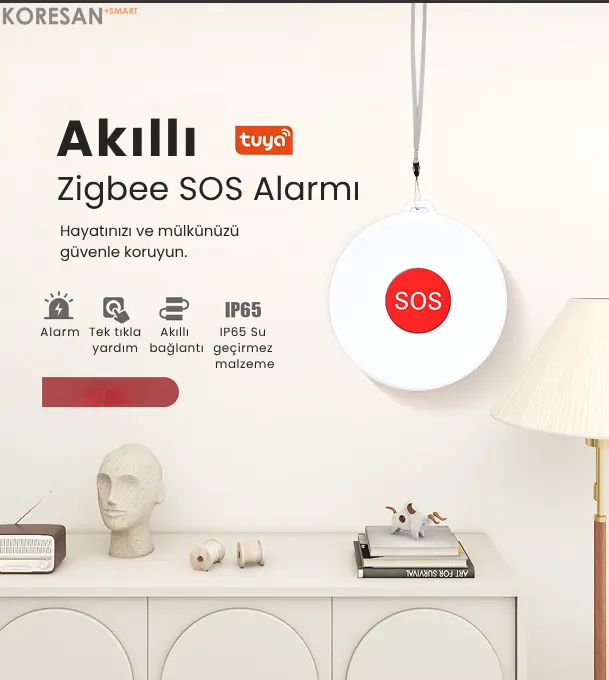 Tuya Zigbee Akıllı SOS Alarm Butonu – Acil Yardım Çağrı Cihazı