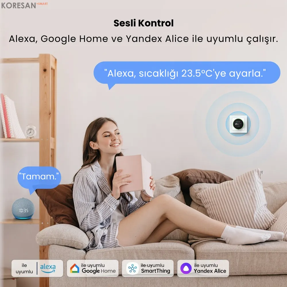 WiFi Knob Akıllı Termostat – Alexa Google sesli kontrol
