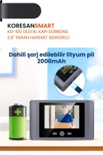 KD-100 Dijital Kapı Dürbünü 2.8'' Ekran Hareket Sensörlü - Görsel 4