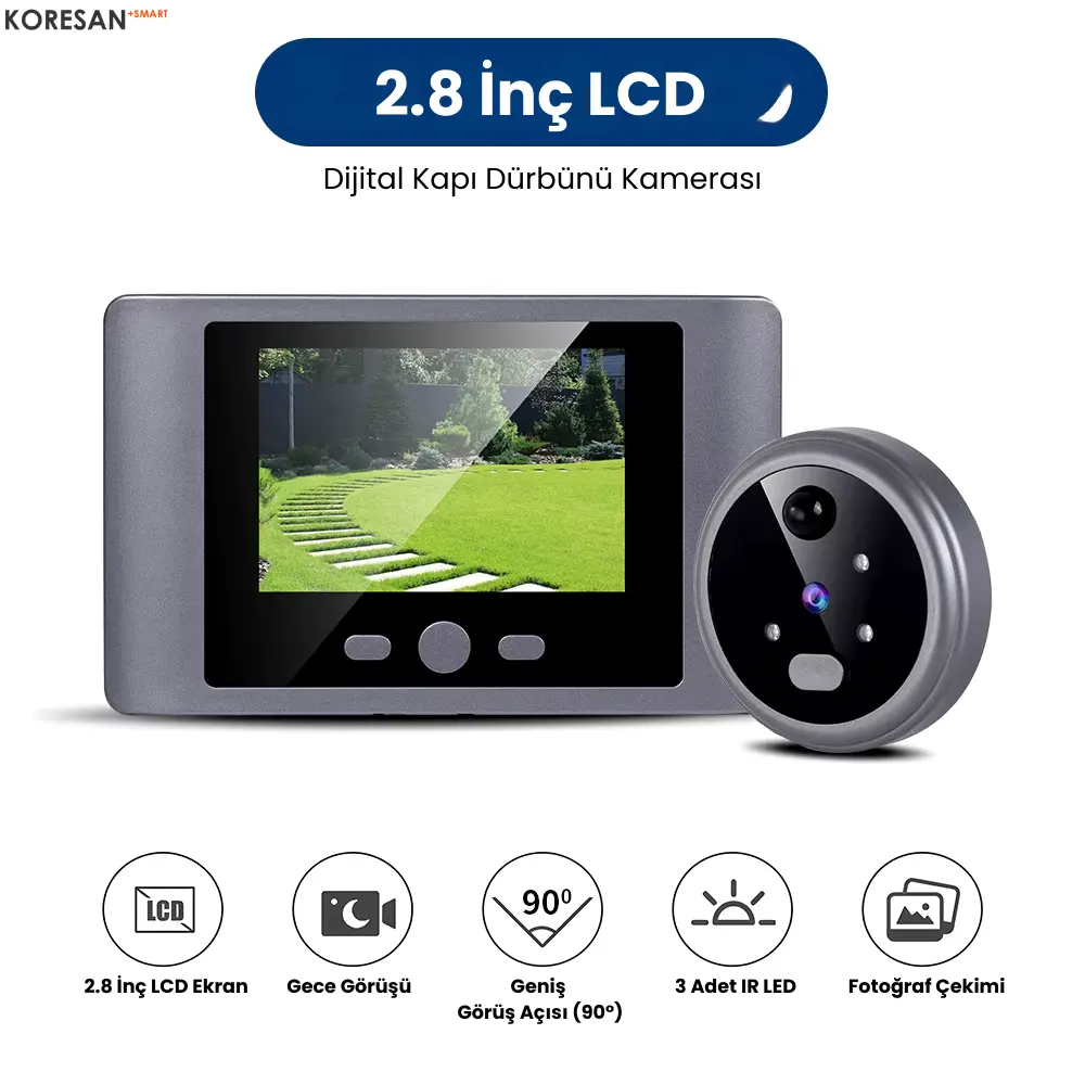 KD-100 Dijital Kapı Dürbünü 2.8 inç LCD