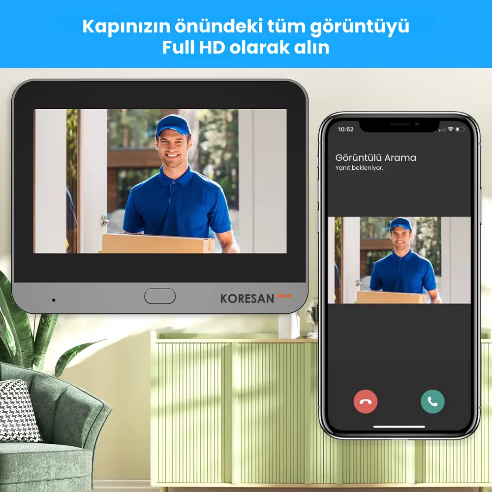 KDW4 Tuya Wifi Akıllı Kapı Dürbünü Full HD görüntü