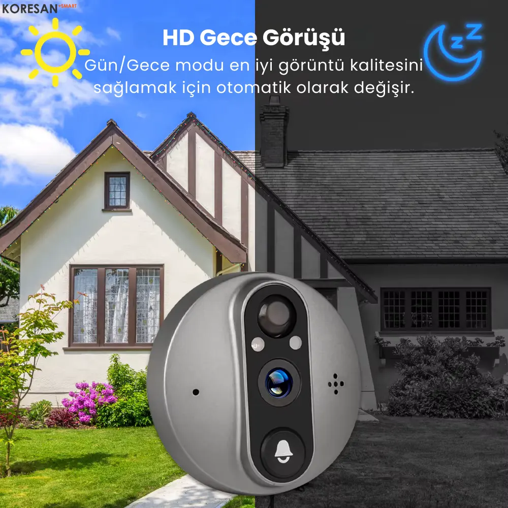 KDW4 Tuya Wifi Akıllı Kapı Dürbünü HD gece görüşü