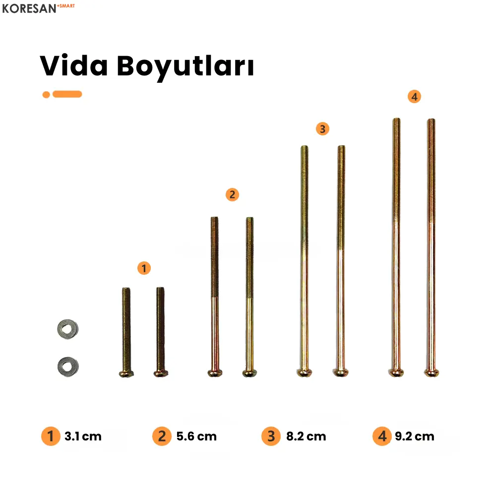 KDW4 Tuya Wifi Akıllı Kapı Dürbünü vida boyutları