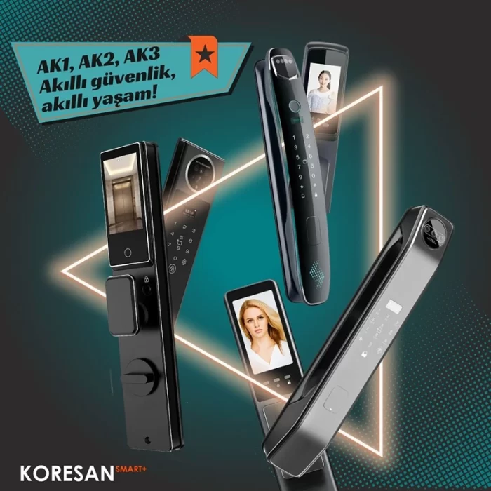 AK3+ Tuya Akıllı Kapı Kilidi - Yüz Tanıma ve Parmak İzi Özelliği
