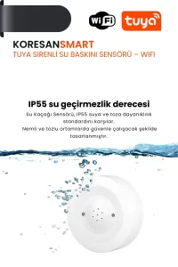 Tuya Sirenli Su Baskını Sensörü WiFi