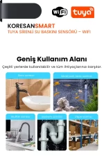 Tuya Sirenli Su Baskını Sensörü WiFi