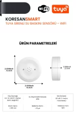 Tuya Sirenli Su Baskını Sensörü WiFi