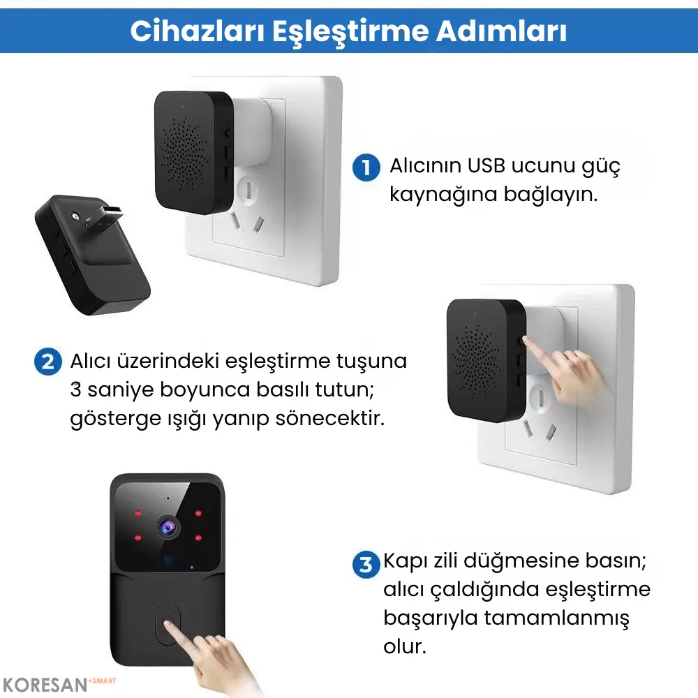 WiFi Akıllı Görüntülü Kapı Zili