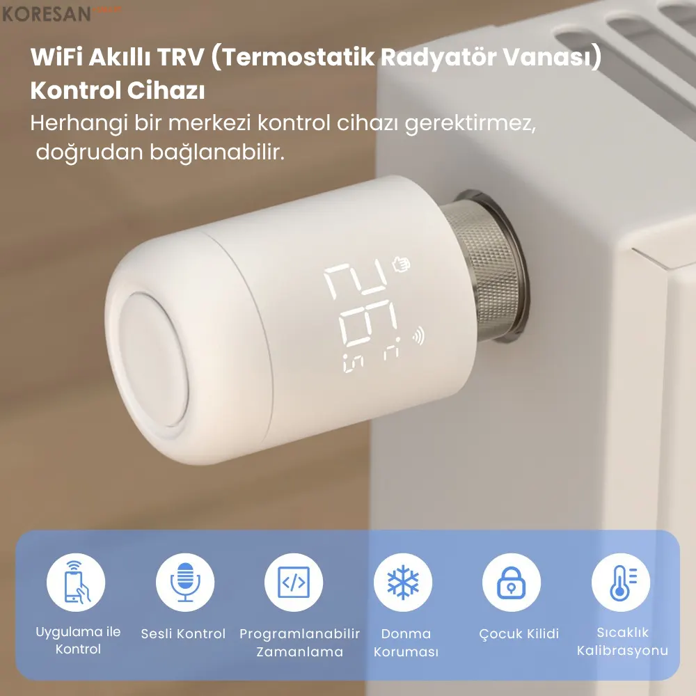 Tuya WiFi / Zigbee Akıllı Termostatik Radyatör Vanası kontrol cihazı özelliği