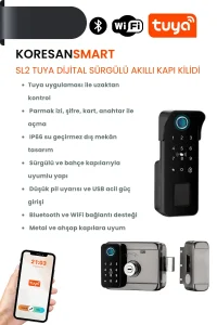 SL2 Tuya Dijital Sürgülü Akıllı Kapı Kilidi - Smart Koresan