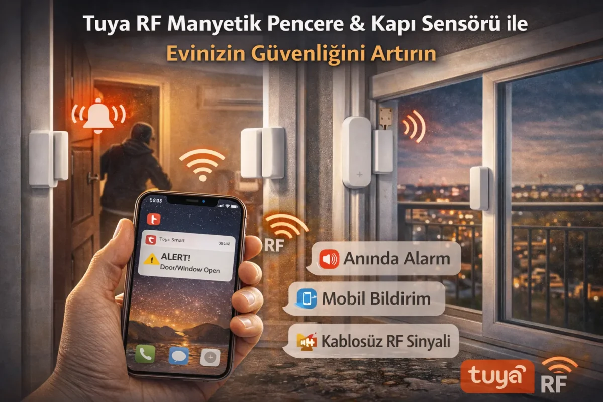 Tuya RF Manyetik Pencere & Kapı Sensörü ile Evinizin Güvenliğini Artırın - Smart Koresan