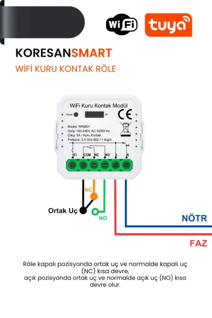 Wifi Kuru Kontak Röle - Smart Koresan