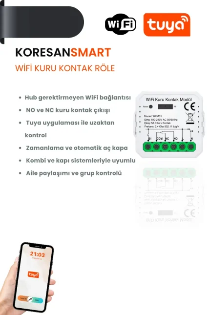 Wifi Kuru Kontak Röle - Smart Koresan