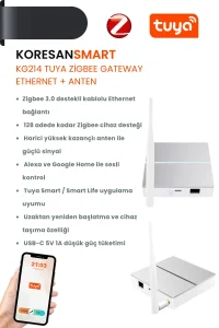 KG214 Tuya Zigbee Gateway Ethernet + Anten - Smart Koresan
