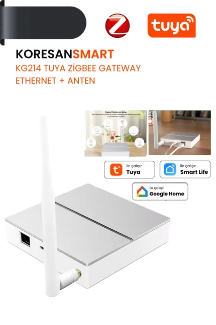 KG214 Tuya Zigbee Gateway Ethernet + Anten - Smart Koresan